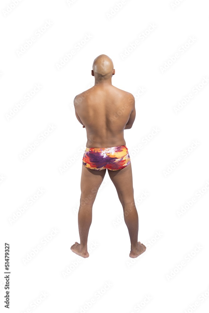 A black man with swimsuit