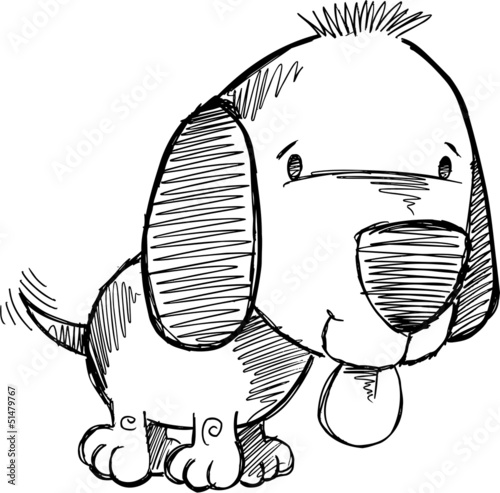 Puppy Dog Sketch Doodle Drawing Illustration Art