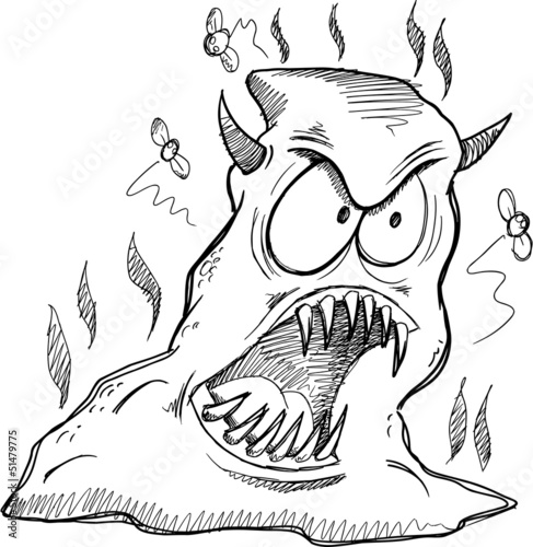 Monster Poop Sketch Drawing Vector Art
