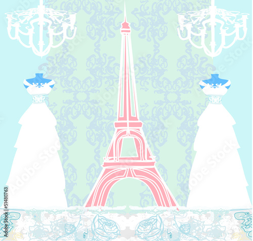 mannequin and Eiffel Tower - abstract design photo