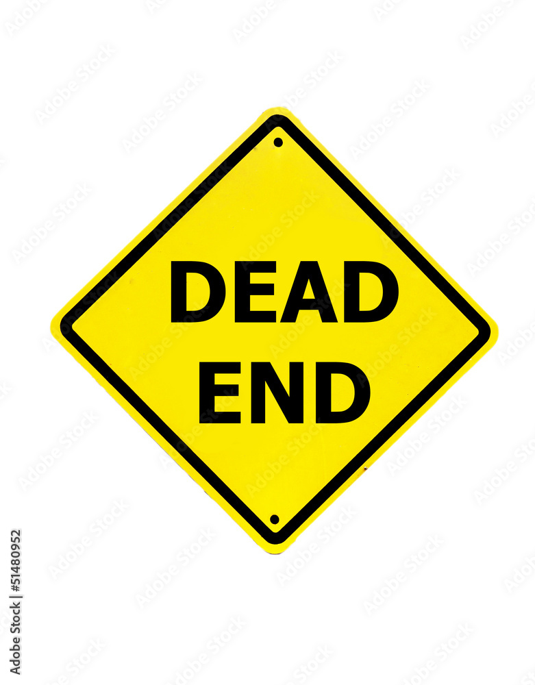 Dead End sign on a white background