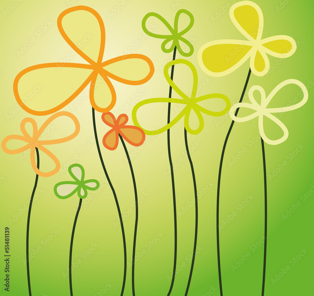 Fototapeta Abstrakt kwitnie na zielonym tle