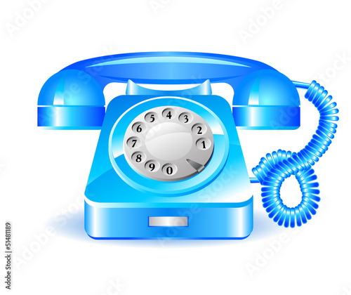 Retro blue telephone
