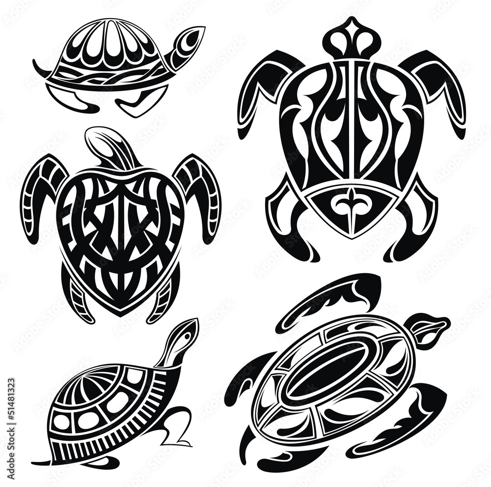 Obraz premium Set of decorative turtles
