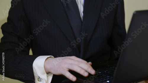 Businessman working on laptop