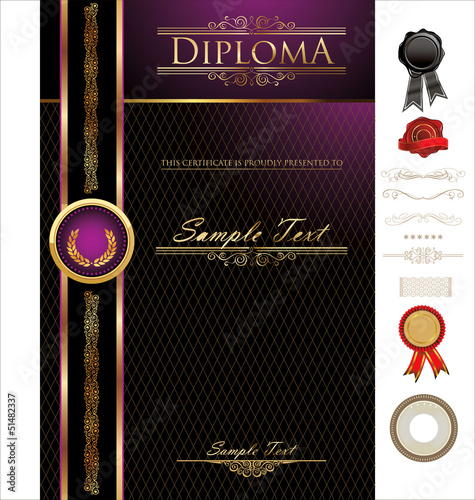 Certificate Template vector illustration