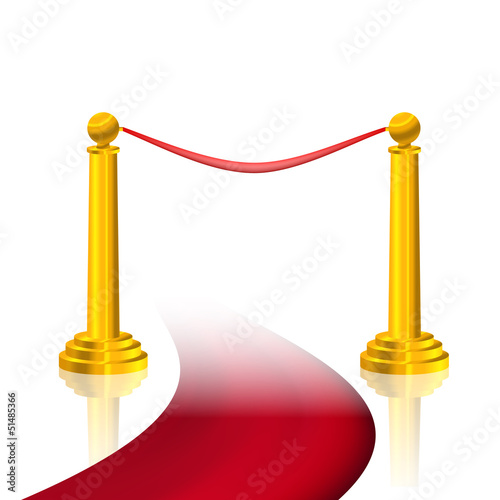 red carpet and golden fence