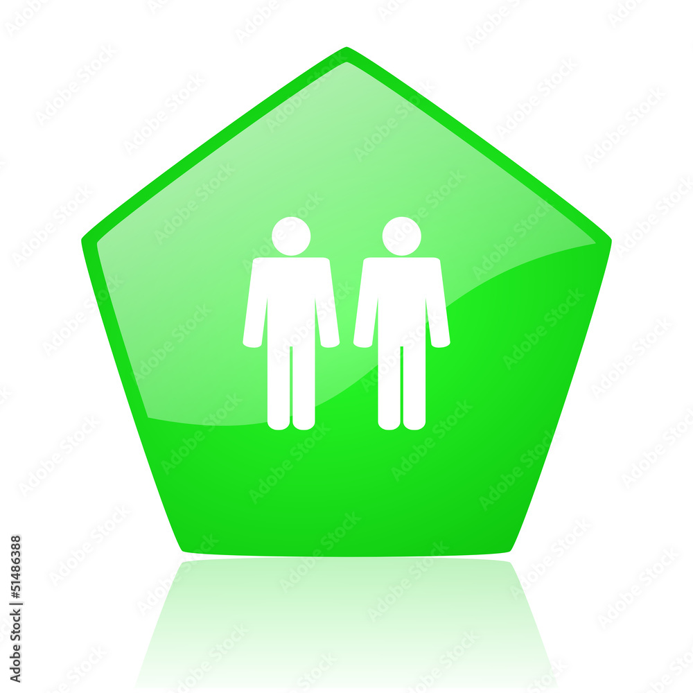 Obraz premium couple green pentagon web glossy icon