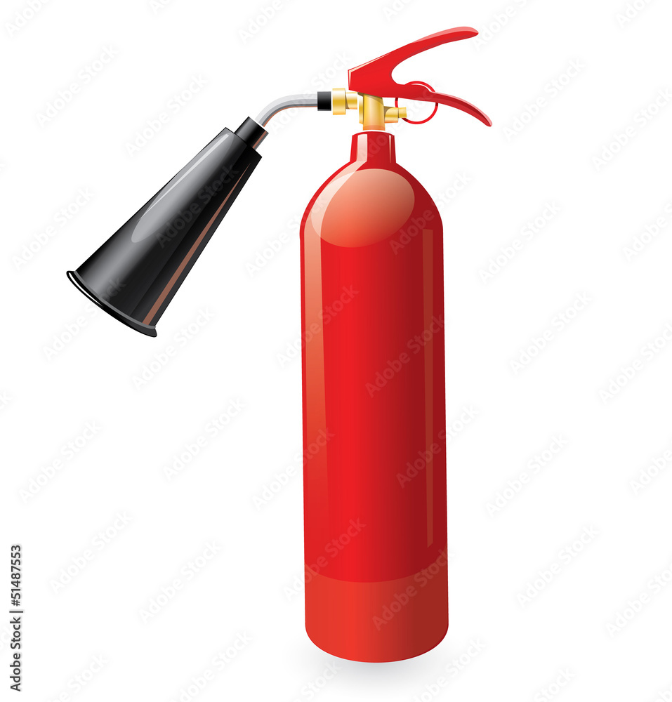 Obraz premium Red metal glossiness fire extinguisher