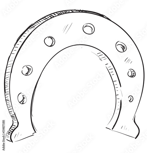 Lucky horseshoe cartoon icon