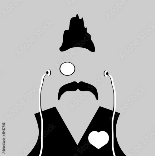 man with mohawk and monocle