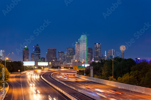 Dallas downtown skyline at night, Texas © kanonsky