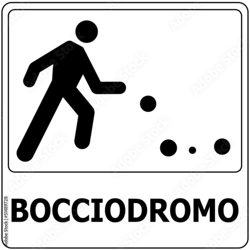 CARTELLO INDICATORE BOCCIODROMO CAMPO GIOCO DELLE BOCCE