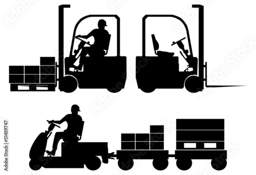 Logistic equipment silhouettes