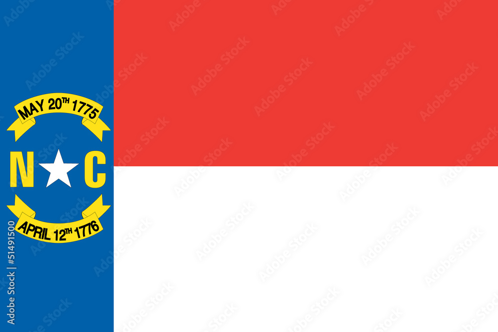 Naklejka premium Flag of the American State of North Carolina