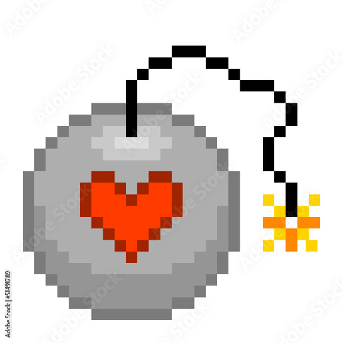 8-bit pixel love bomb