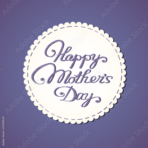 Embroidered lettering "Happy mother's day'.