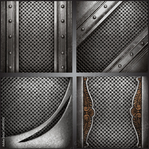 Vector metal background set