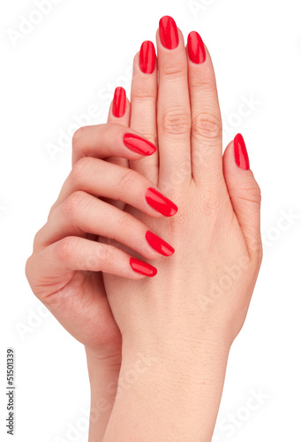 Canvas Print red manicure