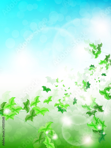Spring Background with leaf Butterflies