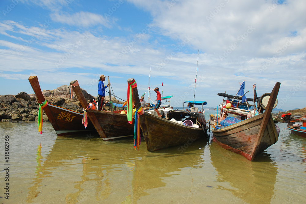 Long Boats, The Beach, Phuket, Thailand