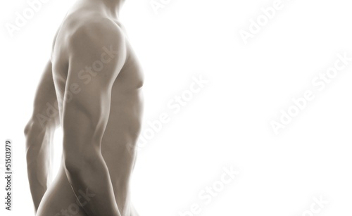 sensual mal body  white background 