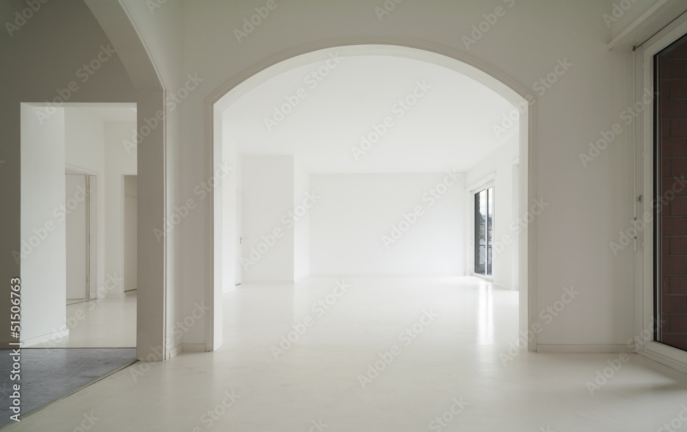 Fototapeta premium White apartment Interior, view of the rooms