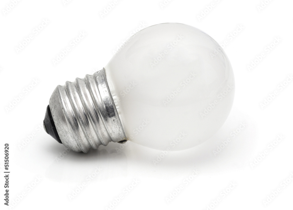 Small white Light bulb isolated on white Small white Light bulb isolated on white