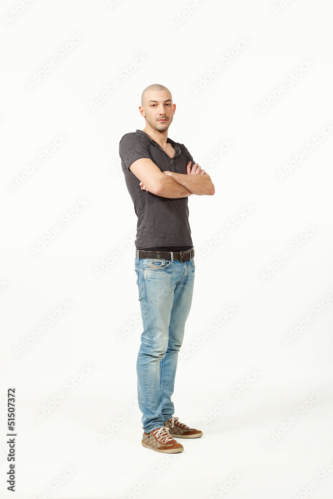 Fototapeta premium portrait of young man in studio, isolated on white background