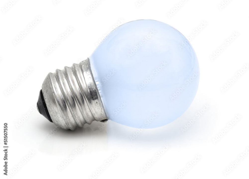 Small blue Light bulb isolated on white Small blue Light bulb isolated on white