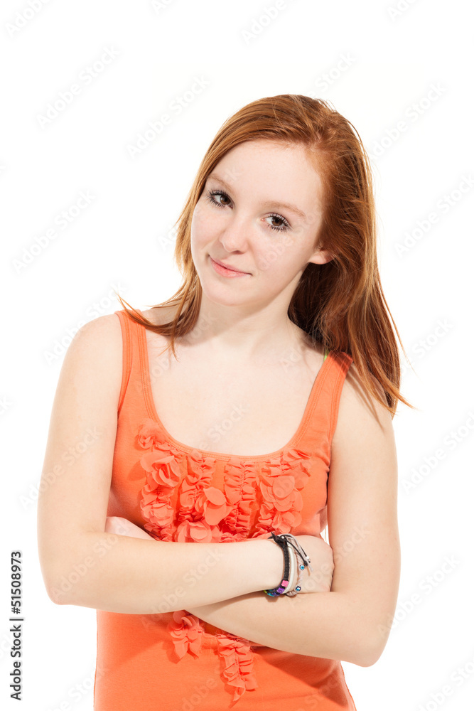 portrait of cute girl, isolated on white background portrait of cute girl, isolated on white background
