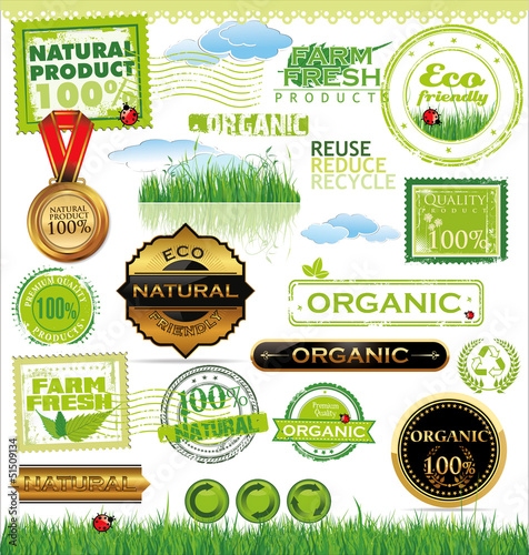 Set Of organic labels
