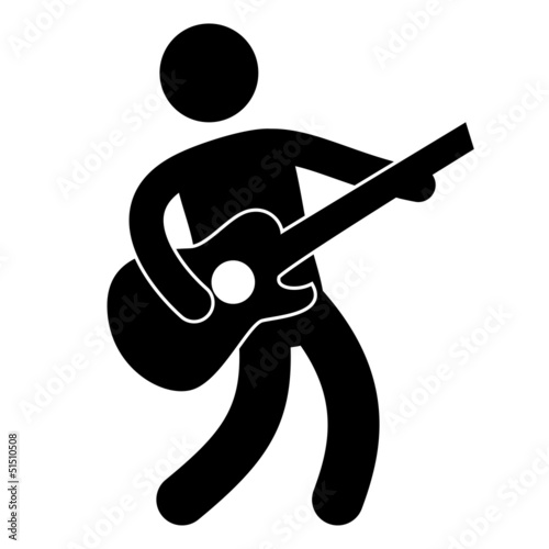 Piktogramm Gitarre Gitarrist Vektor Icon Button