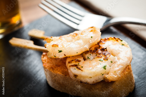 Obraz na płótnie Prawn appetizer w salonie
