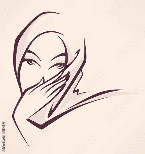 arabian beauty, vector image of beautiful woman face