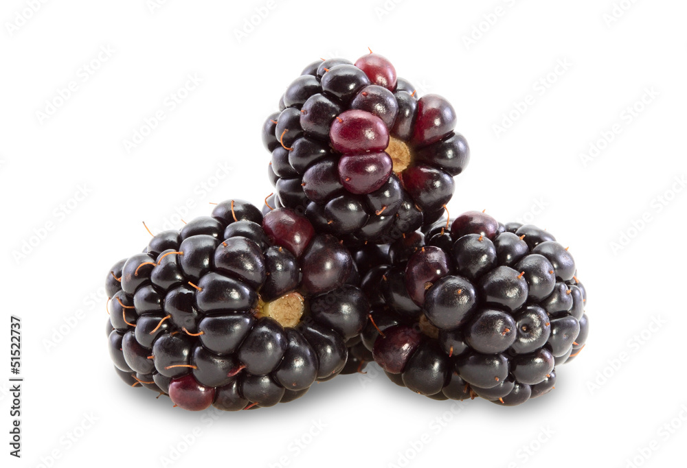 A handful of blackberries.