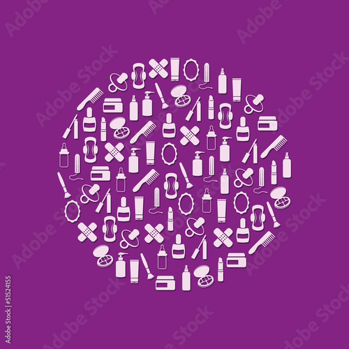 drugstore icons in circle