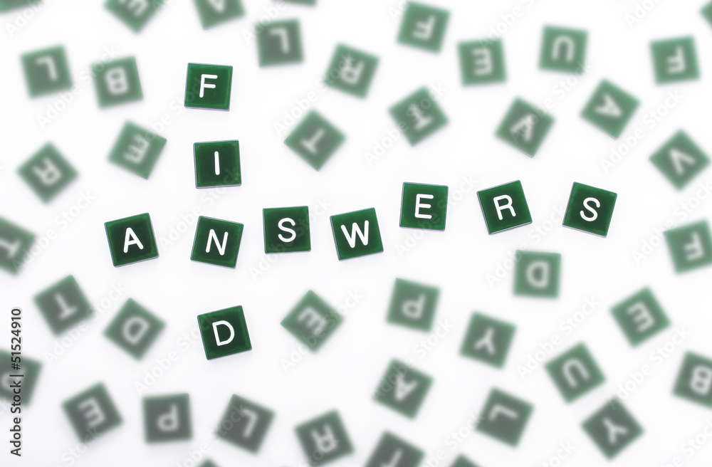 Find Answers - Clear Letters Against Blurred