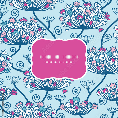 Spring Flowers Seamless Frame Pattern Background