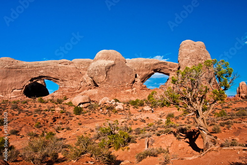 Double Window Arch in Arches National Park, Utah