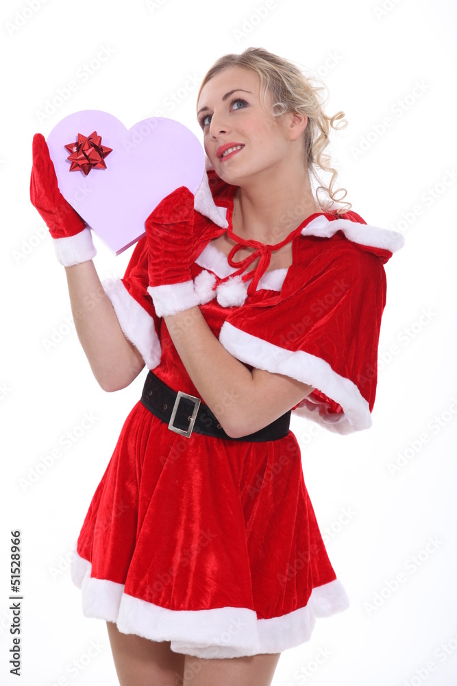 Woman dressed as Mrs Claus Woman dressed as Mrs Claus