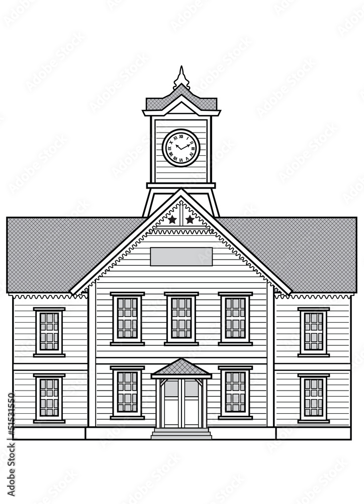 札幌時計台 白黒 Stock イラスト Adobe Stock