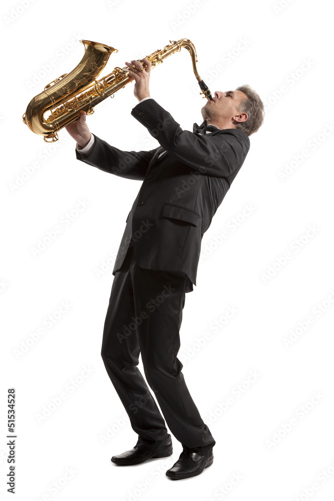 Naklejka premium Saxophonist
