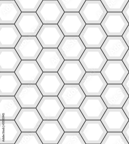 White hexagon abstract geometric seamless pattern, vector