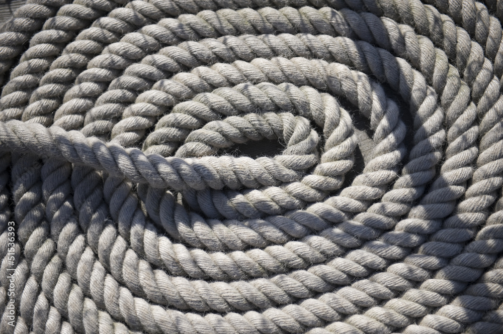 White rope on ship