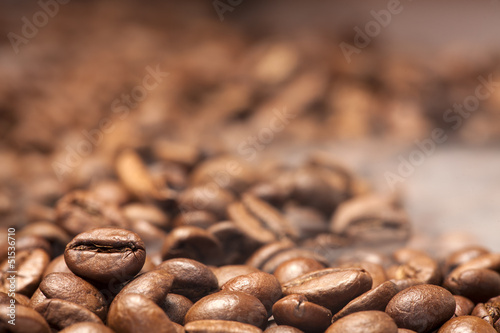 close-up of coffee beans and smoke