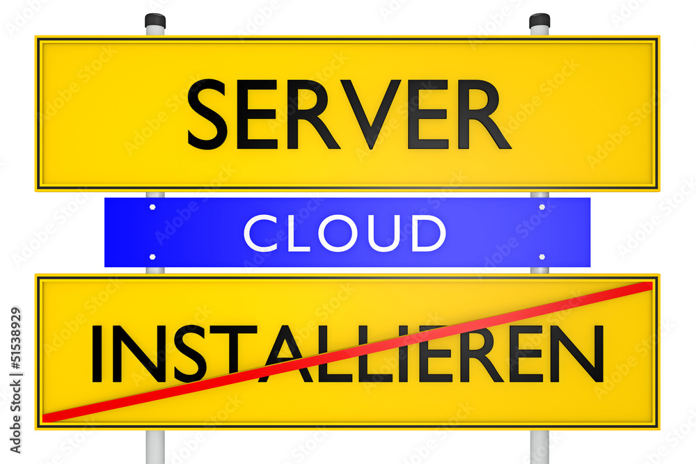 Fototapeta premium Server vs Installieren_konzeptionell Cloud - 3D