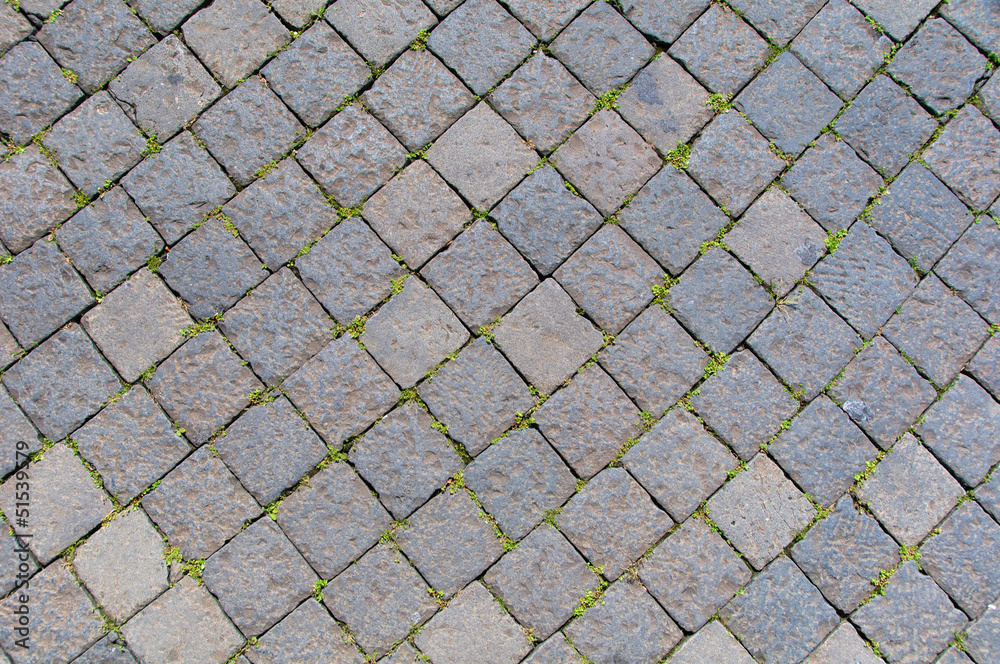 Fototapeta premium Sanpietrini, typical Rome pavement, Italy