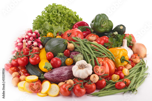 composition of raw vegetables