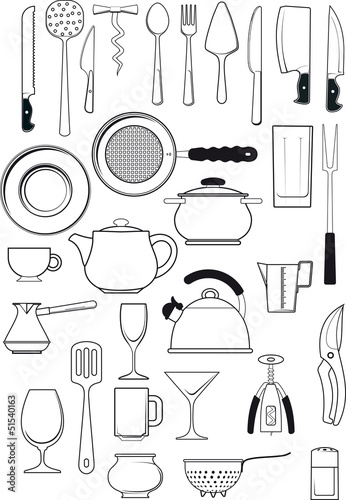 set of  kitchen utensils